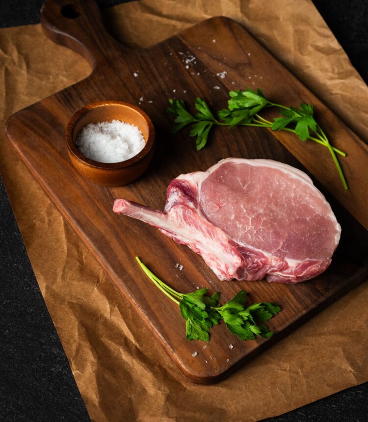 Pork Meat Products on a Cutting Board - Modern Photo Shoot
